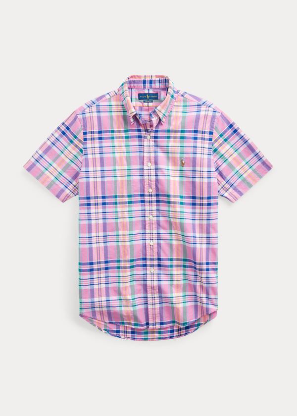 Polo Ralph Lauren Classic Fit Plaid Oxford Skjorte Herre Danmark (SVLCP5413)